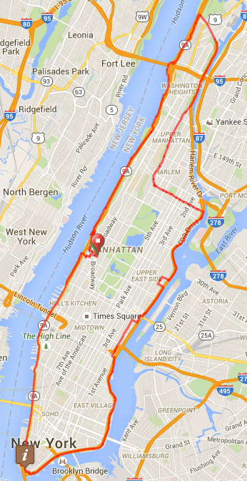 Loop around Manhattan map