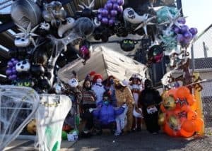 A group of volunteers at the Halloween celebration