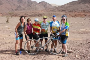Some of the Boston area riders, overlooking the Eilat Mountains